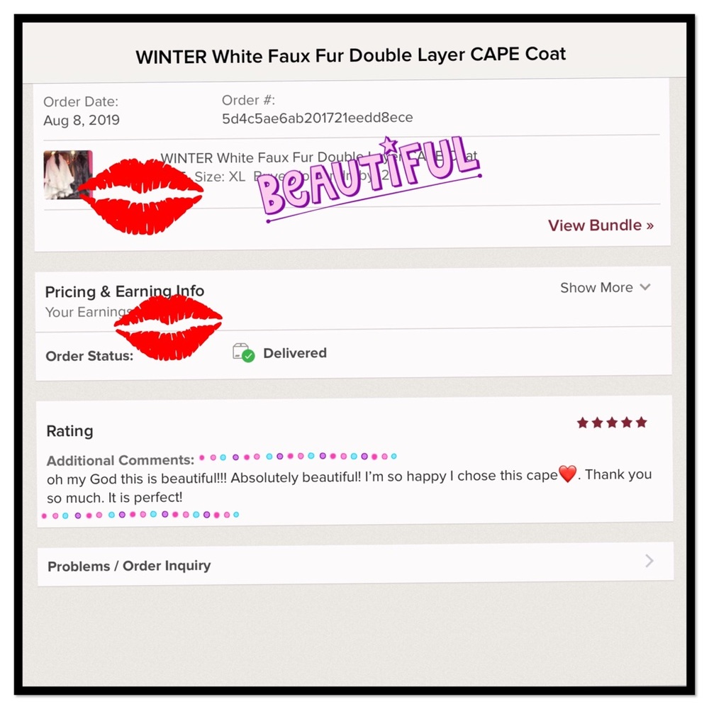 WINTER Off White Faux Fur Double Layer CAPE Coat - Picture 6 of 9